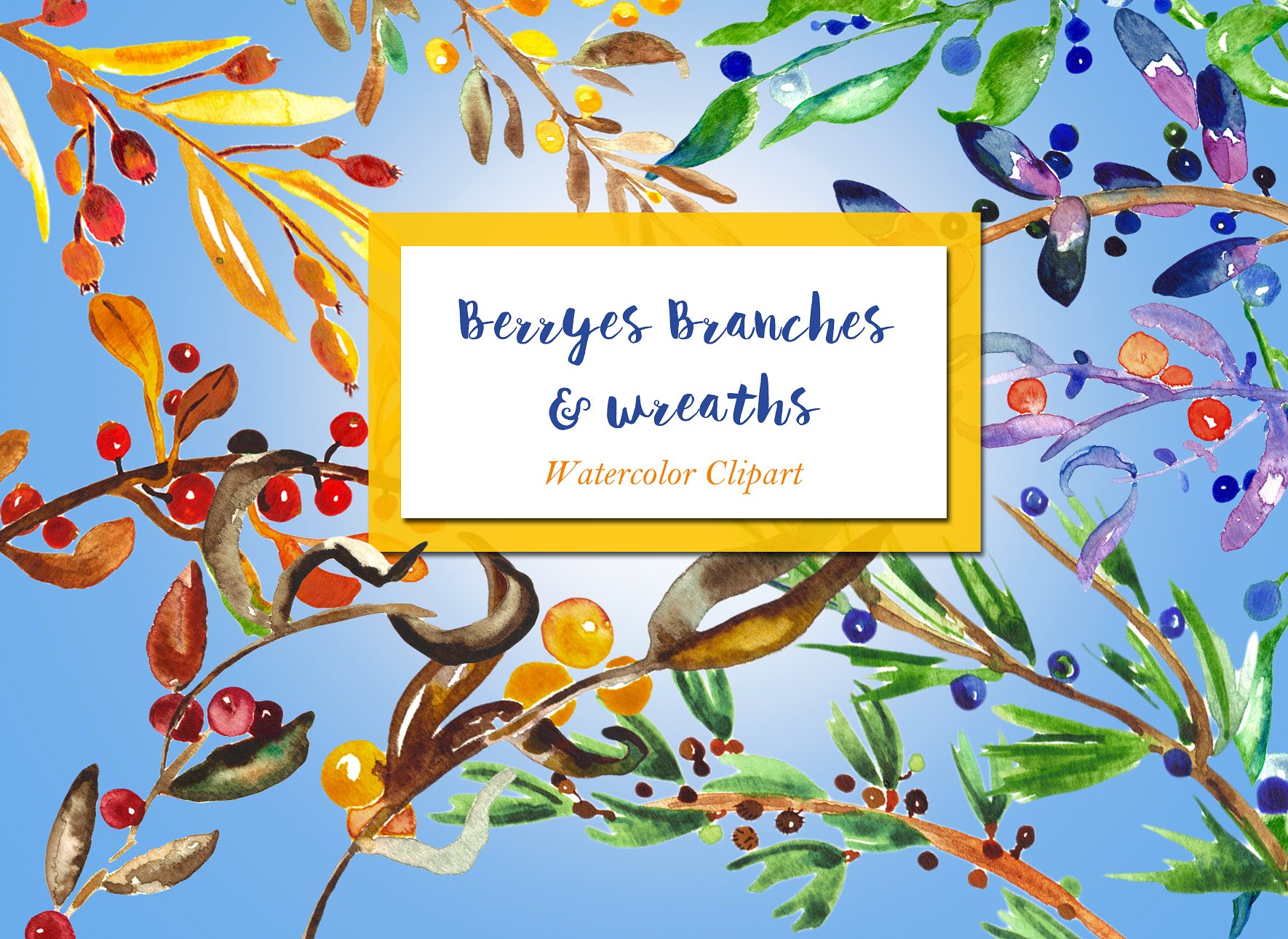 Berry Wreaths and branches cli