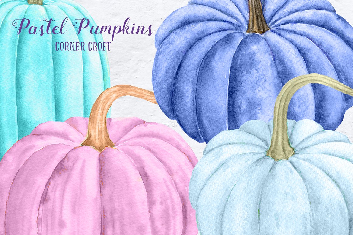 Watercolor Pastel Pumpkin Clip