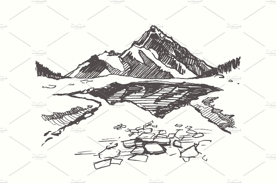 Collection of mountain landsca