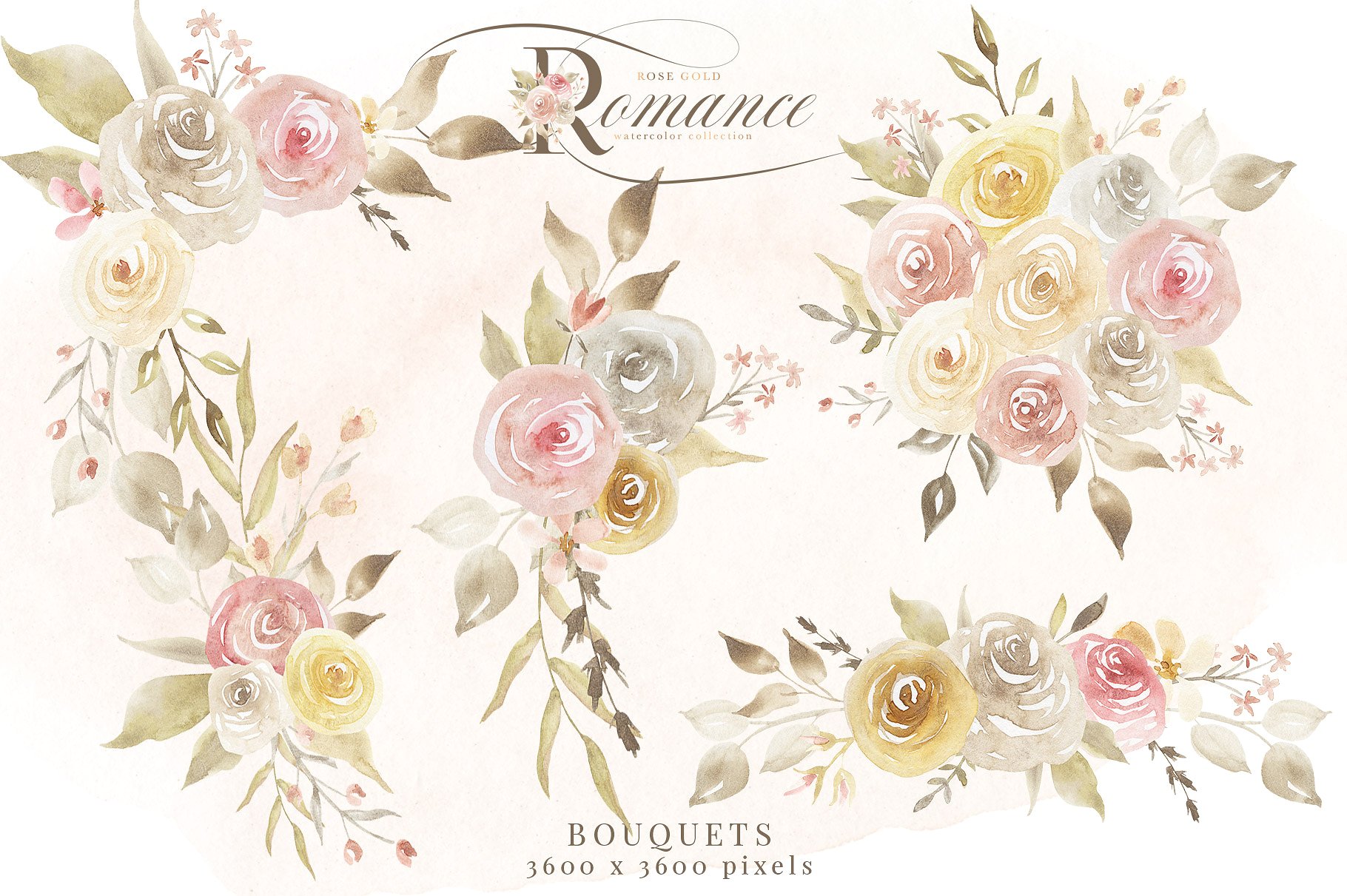 Rose Gold Romance Watercolor F