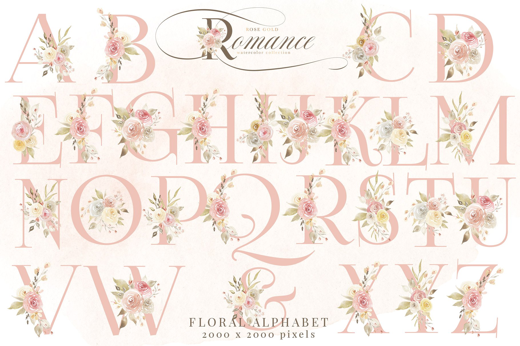 Rose Gold Romance Watercolor F