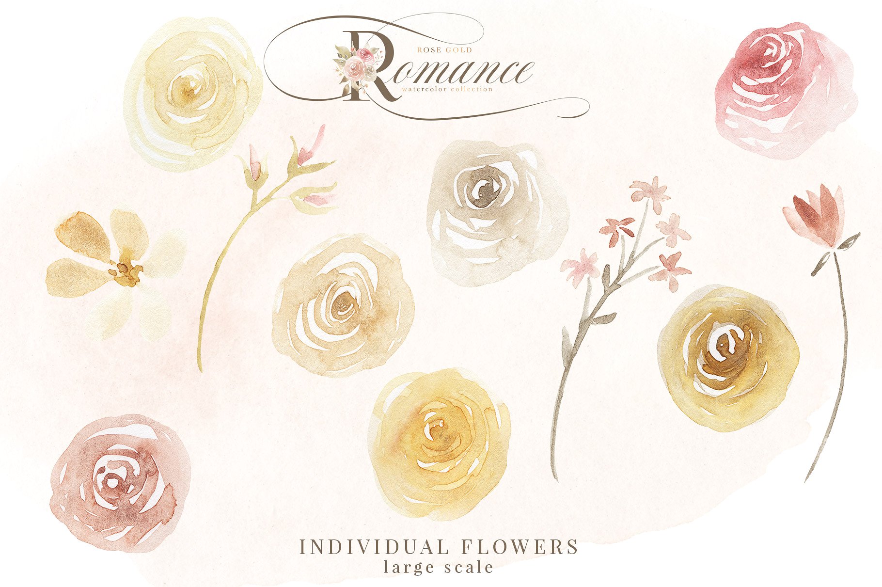 Rose Gold Romance Watercolor F