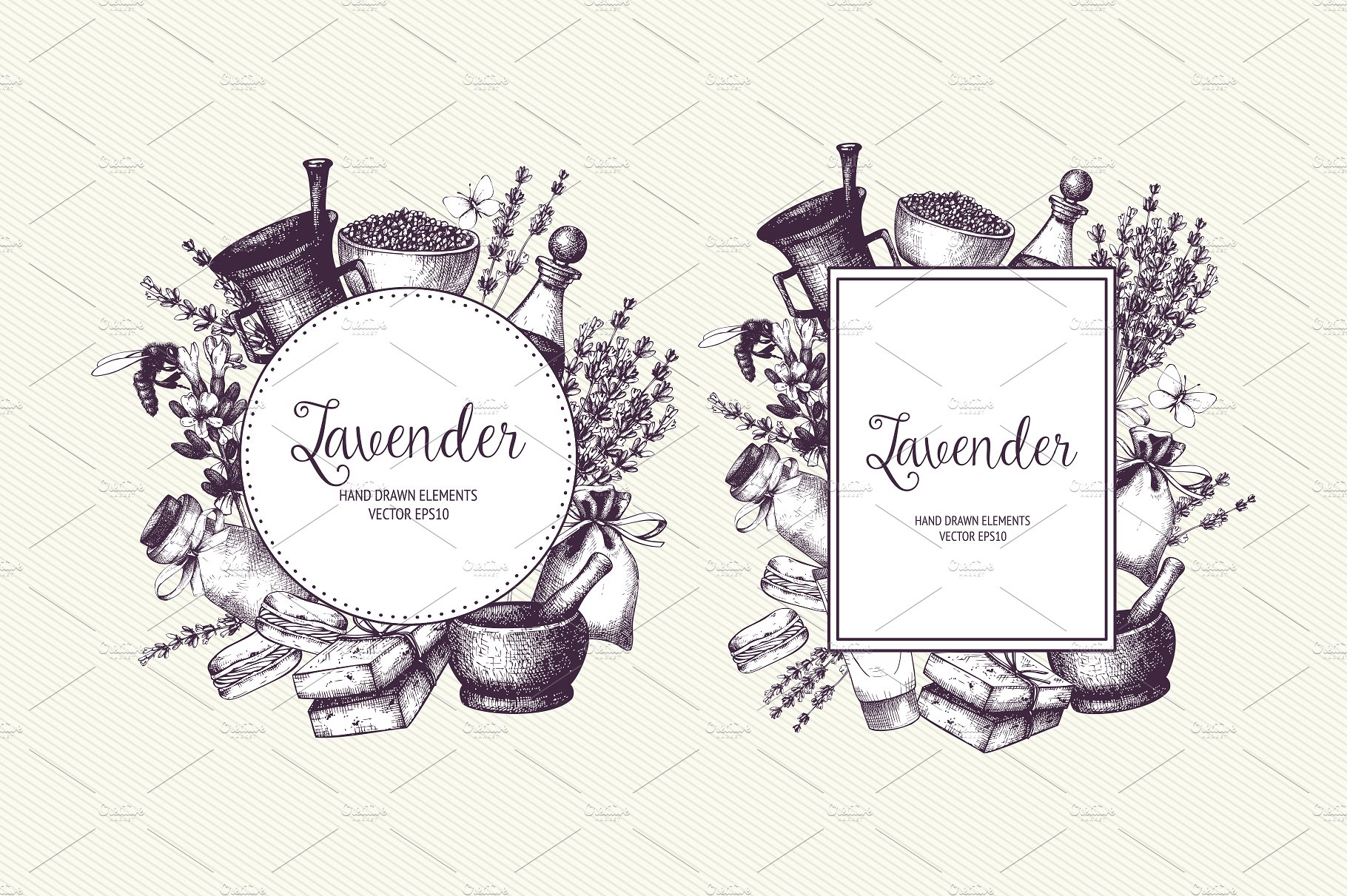 Vector Lavender Designs Set