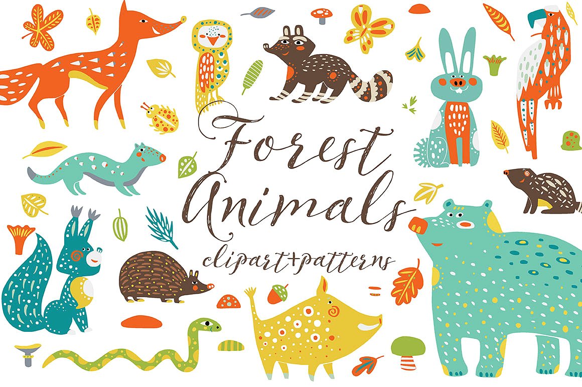 Cute Forest Animals Clipart