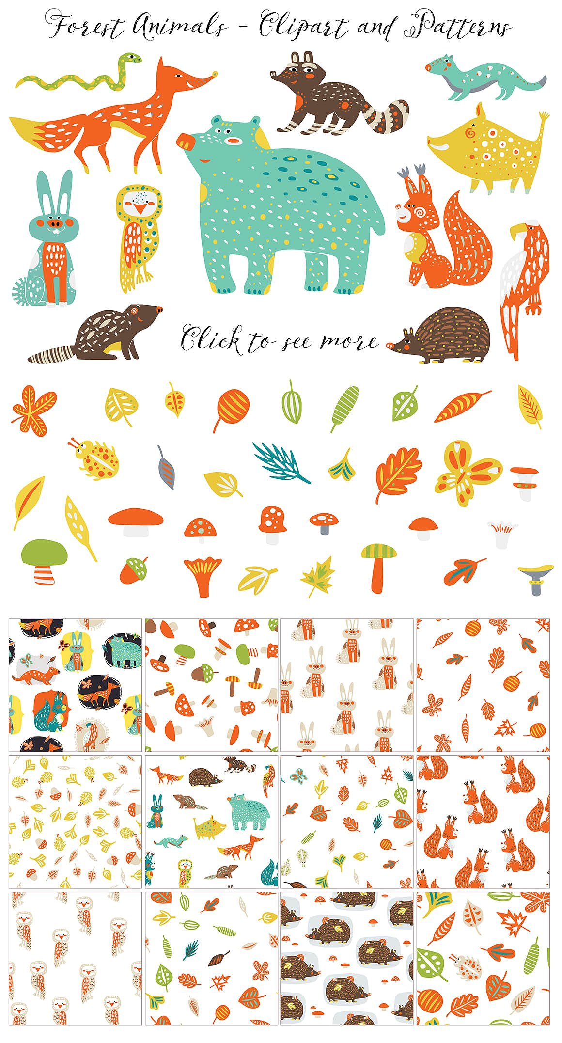 Cute Forest Animals Clipart