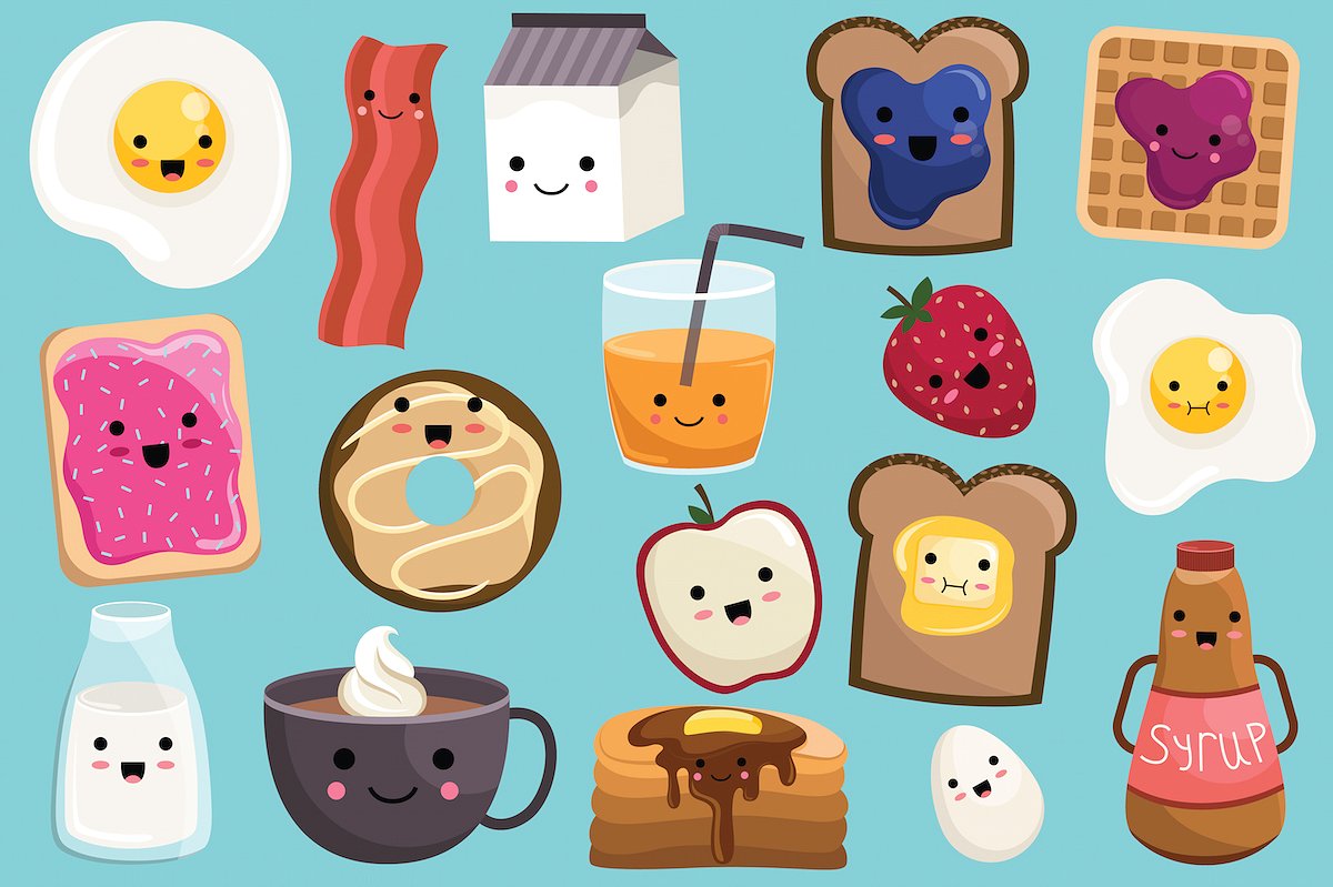 Cute Breakfast Food Vector -am