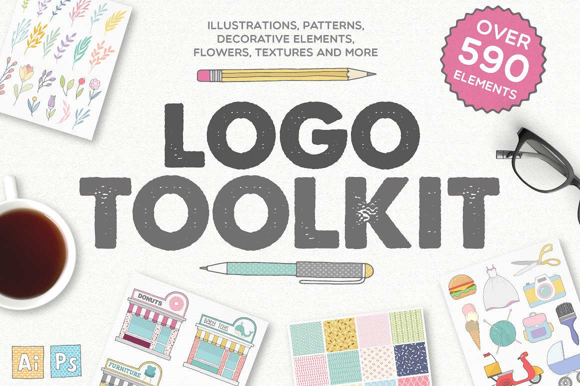 Logo Toolkit - Over 590 Elemen