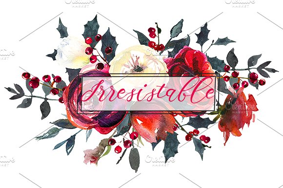 Red Roses Watercolor Clipart S