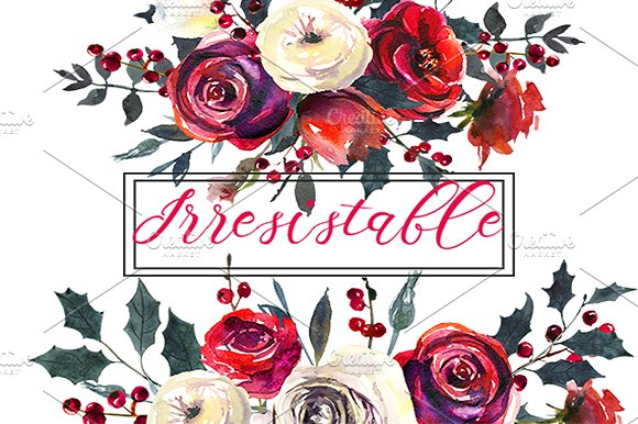 Red Roses Watercolor Clipart S