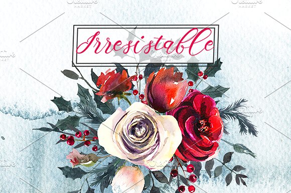 Red Roses Watercolor Clipart S