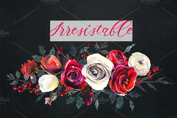 Red Roses Watercolor Clipart S