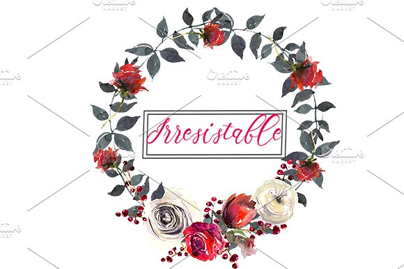 Red Roses Watercolor Clipart S