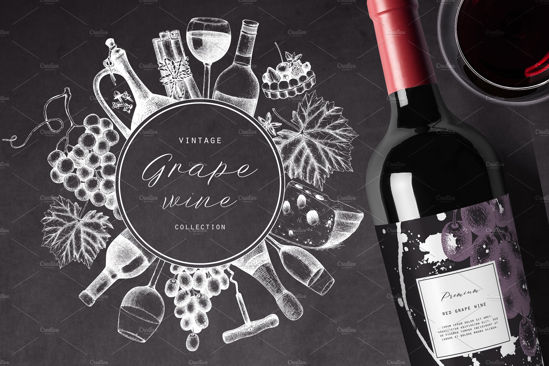 Vector Grape Wine Design