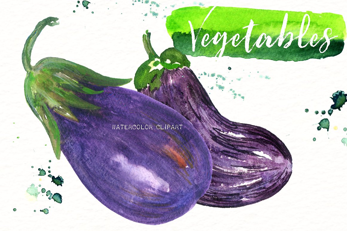 Vegetables. Vegan Watercolor c