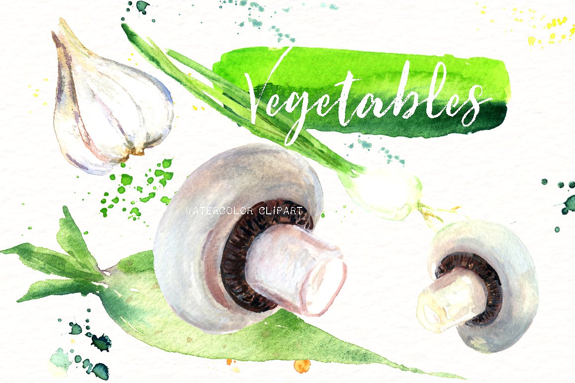 Vegetables. Vegan Watercolor c