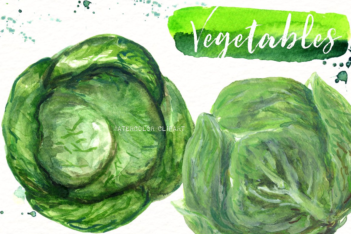 Vegetables. Vegan Watercolor c