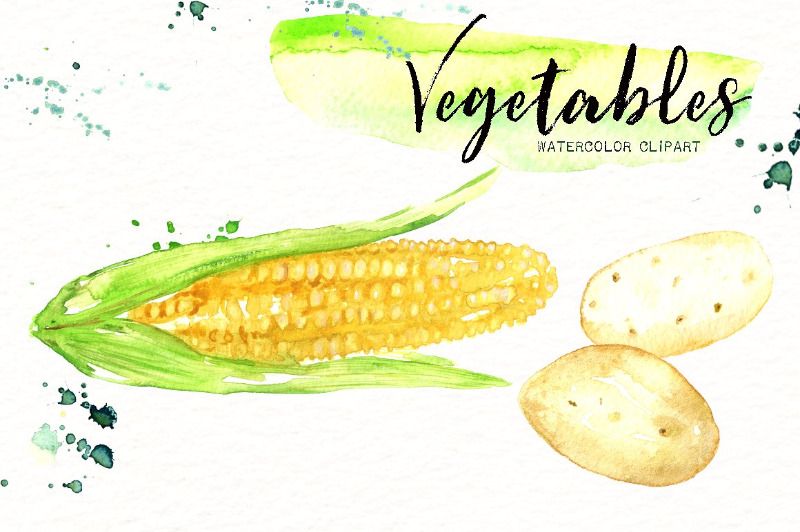 Vegetables. Vegan Watercolor c