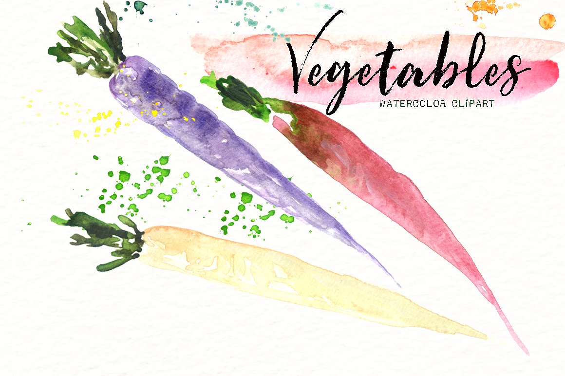 Vegetables. Vegan Watercolor c