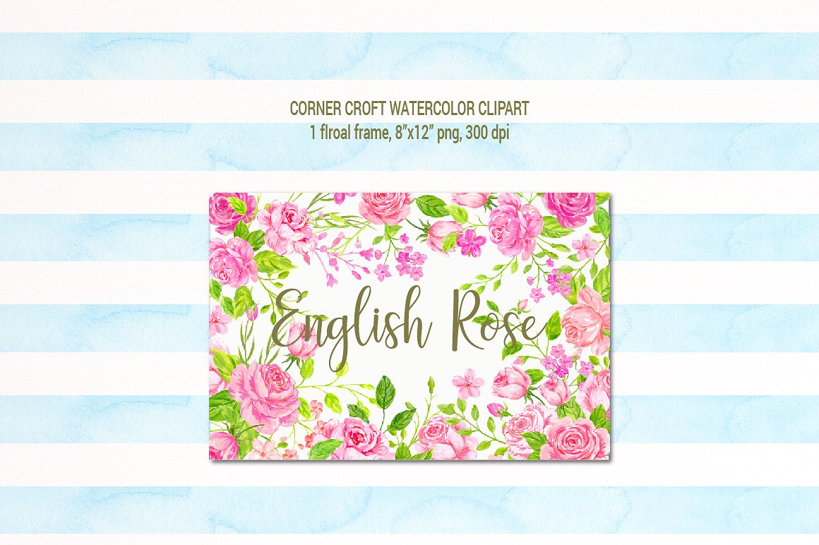 Watercolor English Rose Clipar