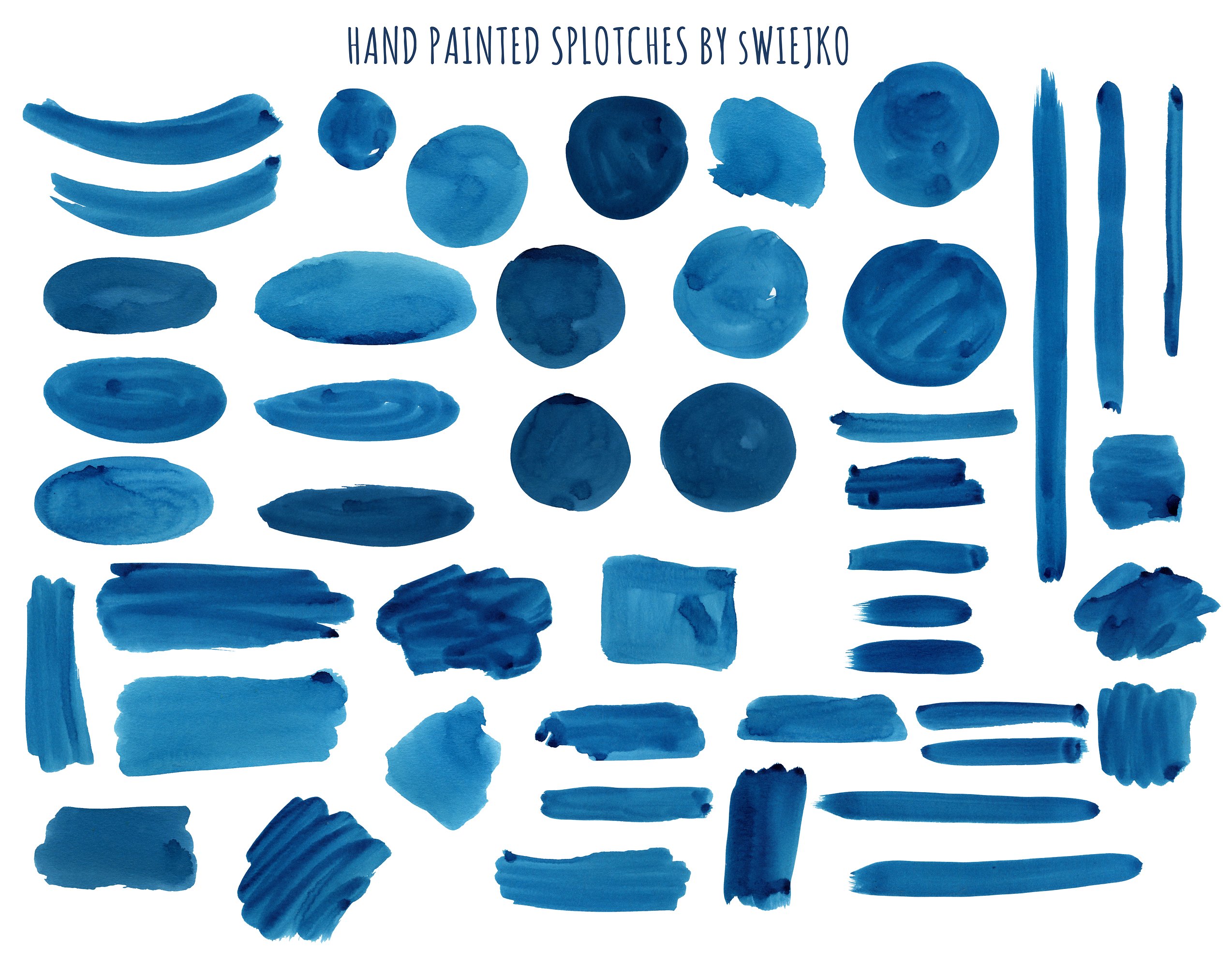 Watercolor Indigo Splotches