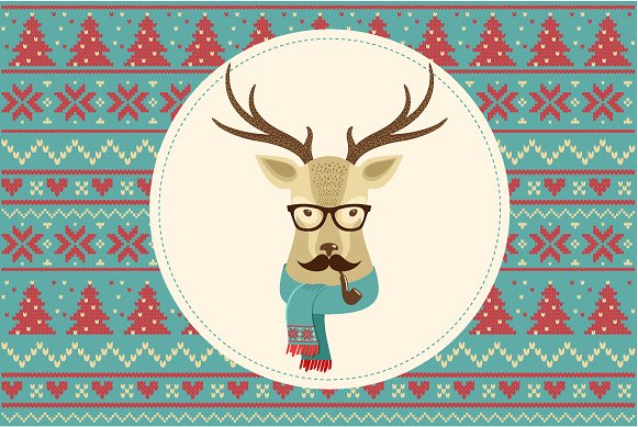 Vintage Hipster Christmas anim