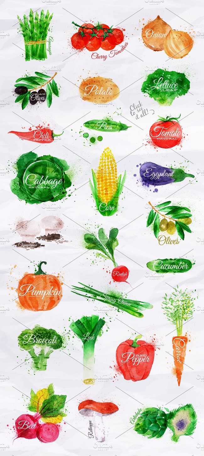 Vegetables Watercolor