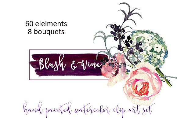 Burgundy White Watercolor Flow