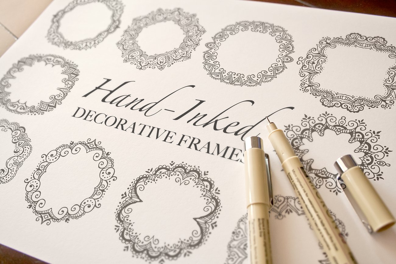 Hand-Inked Decorative Frames