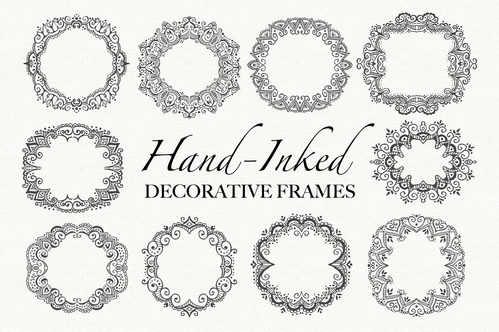 Hand-Inked Decorative Frames