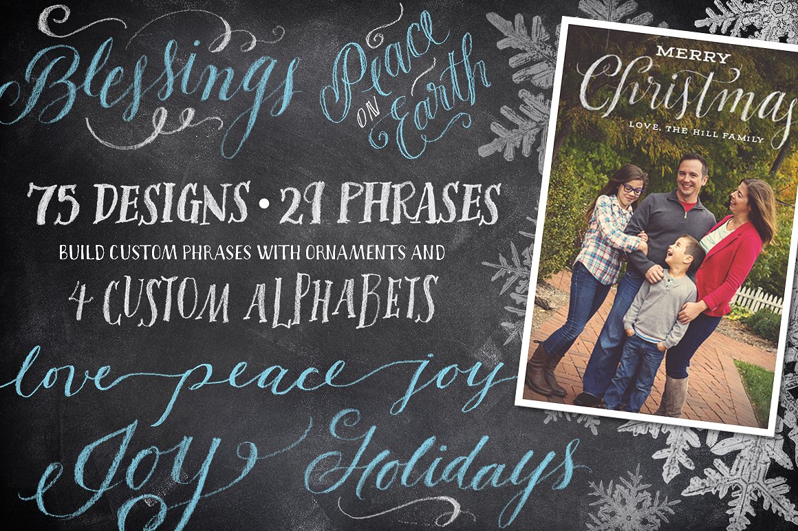 75 Holiday Chalk Overlays