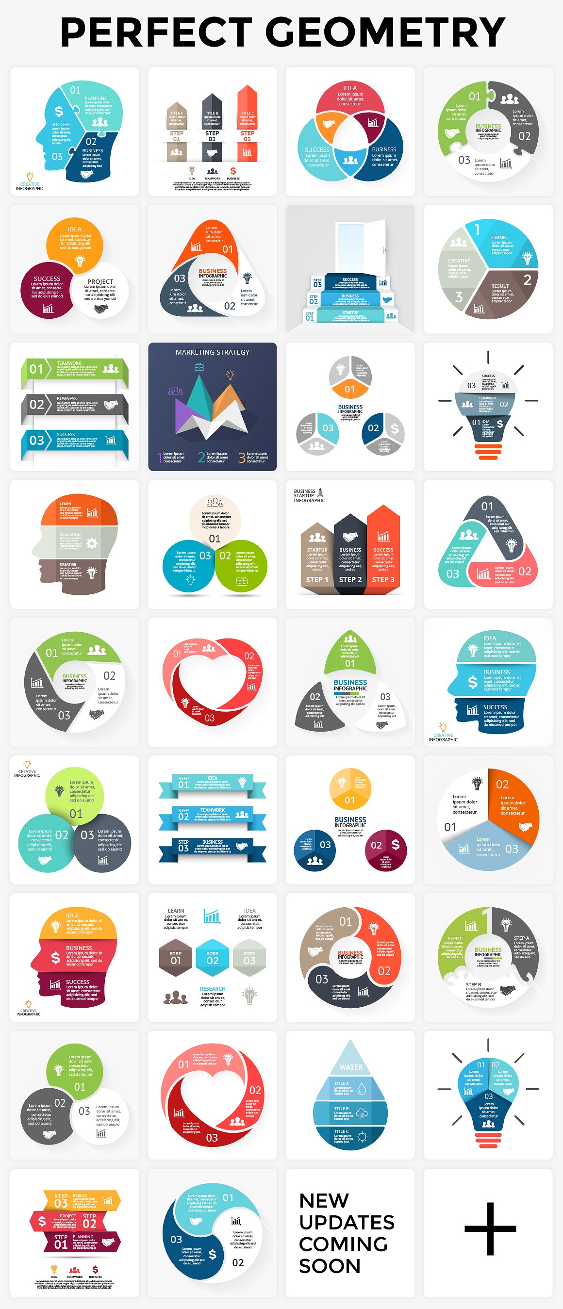 340 Infographics Bundle | PSD