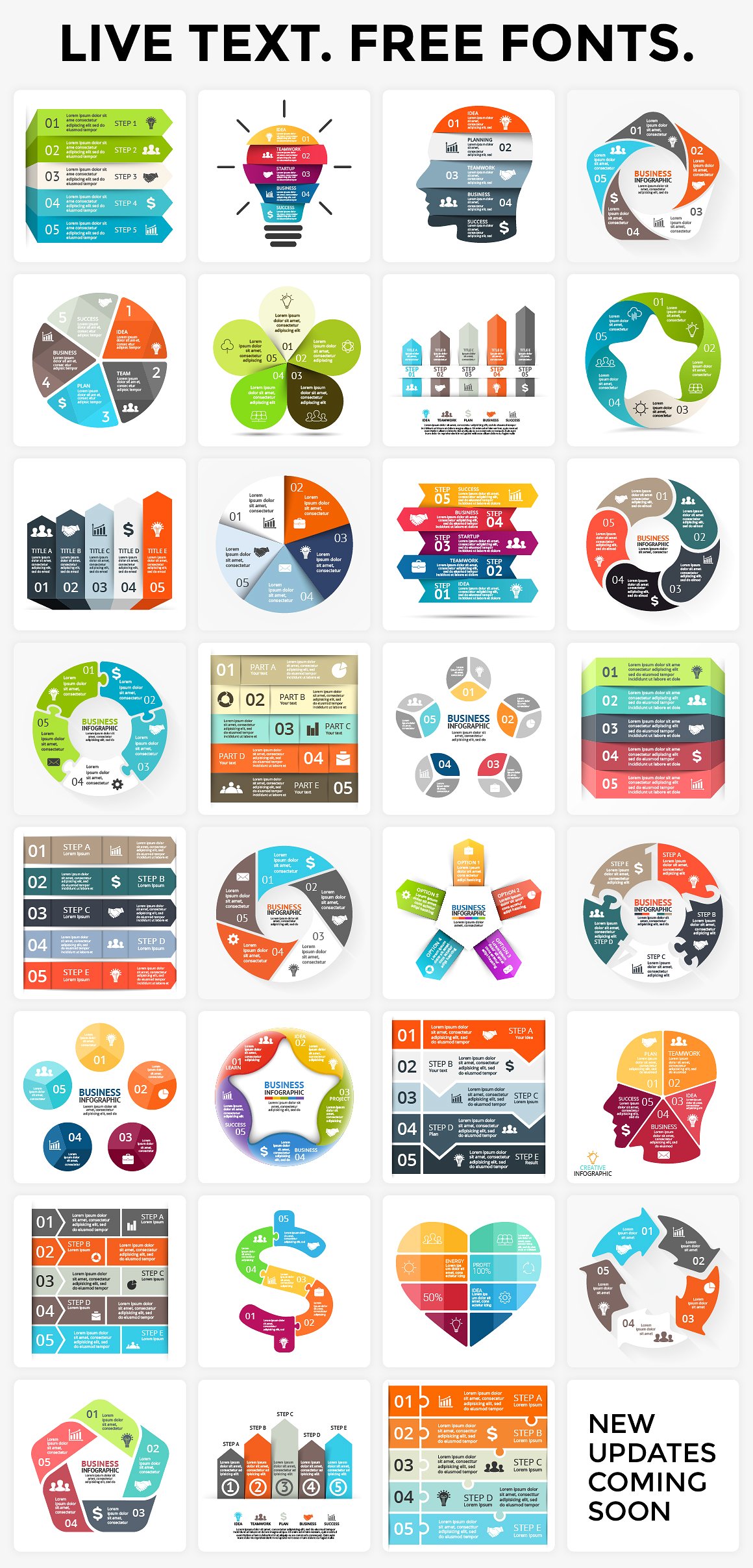 340 Infographics Bundle | PSD