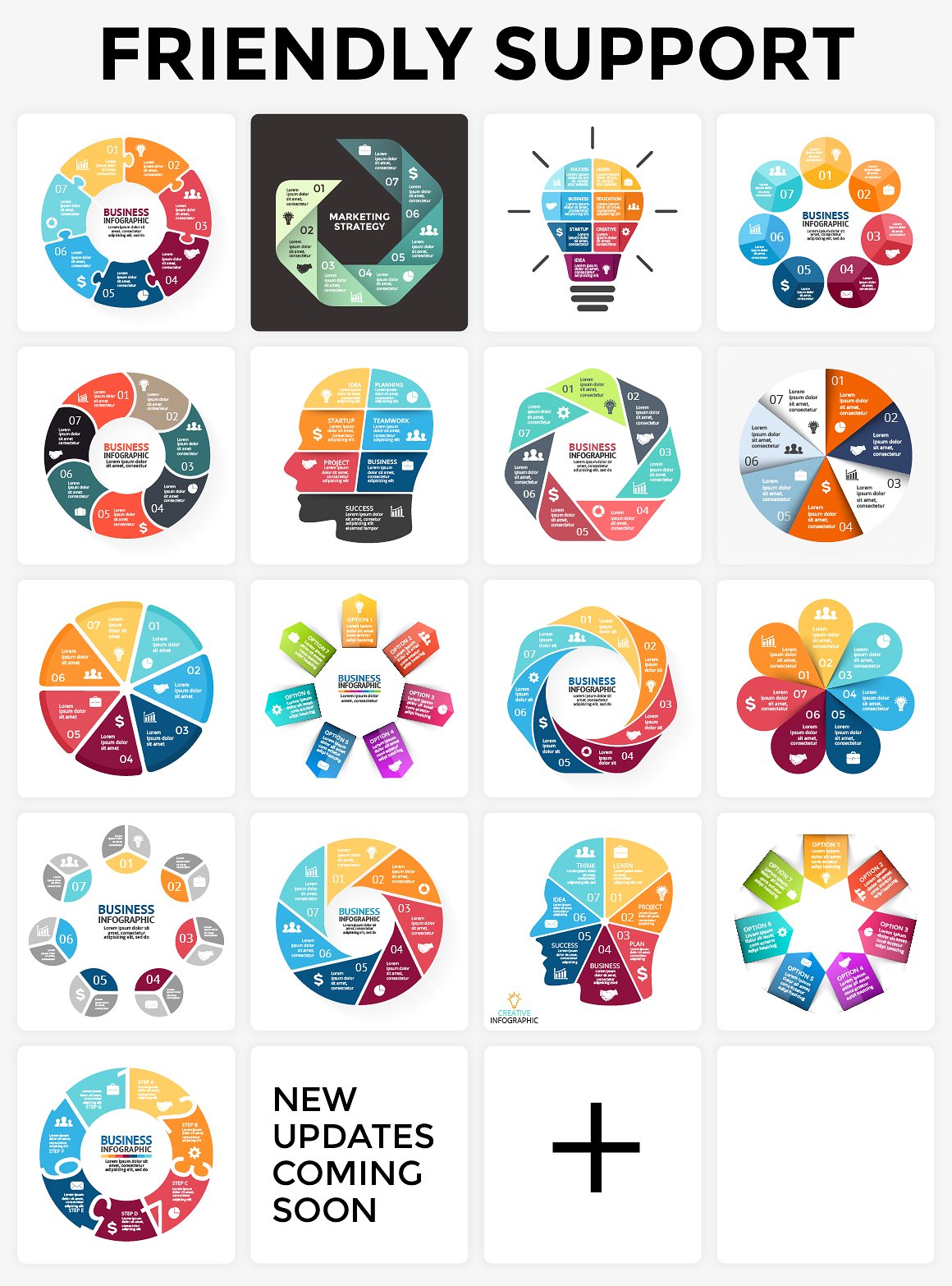 340 Infographics Bundle | PSD