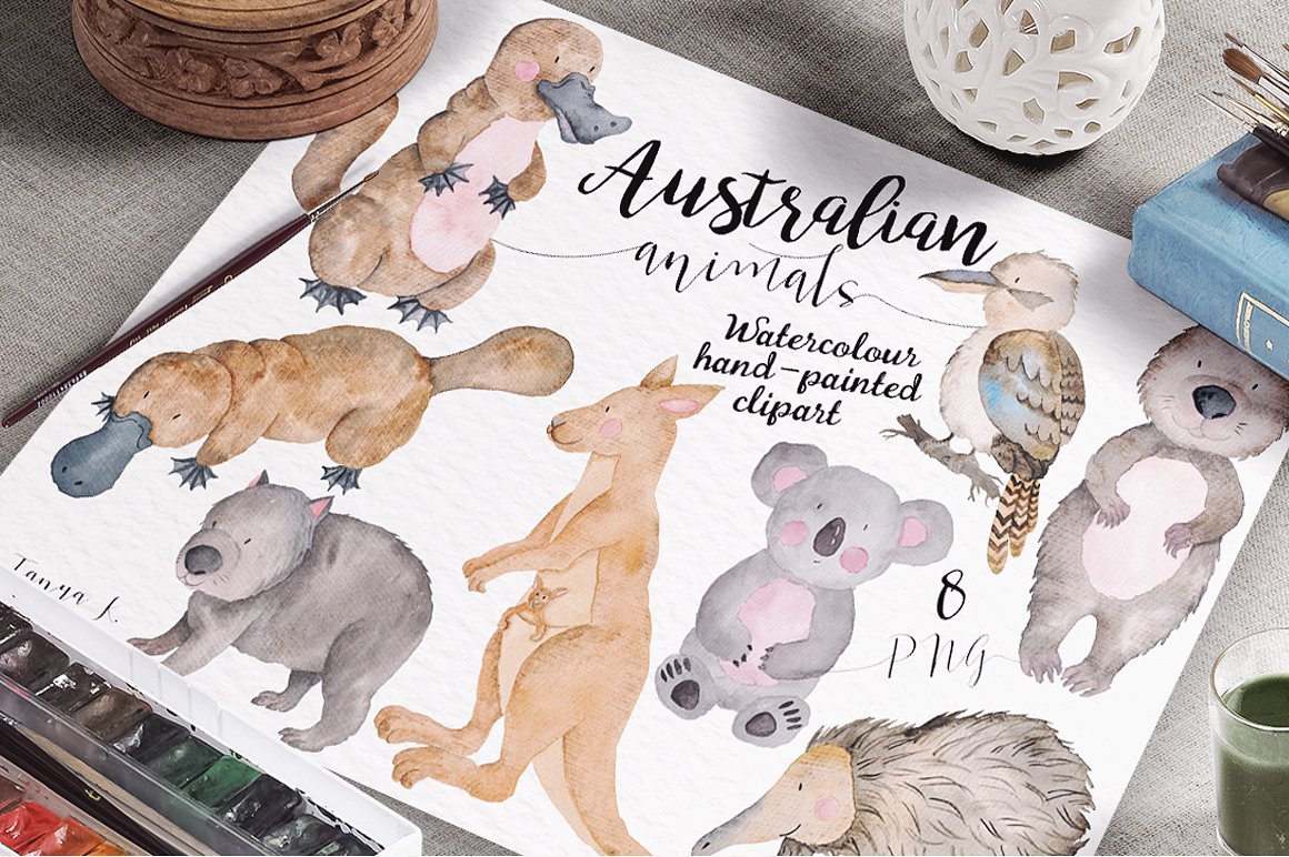 Australian Watercolor Animals