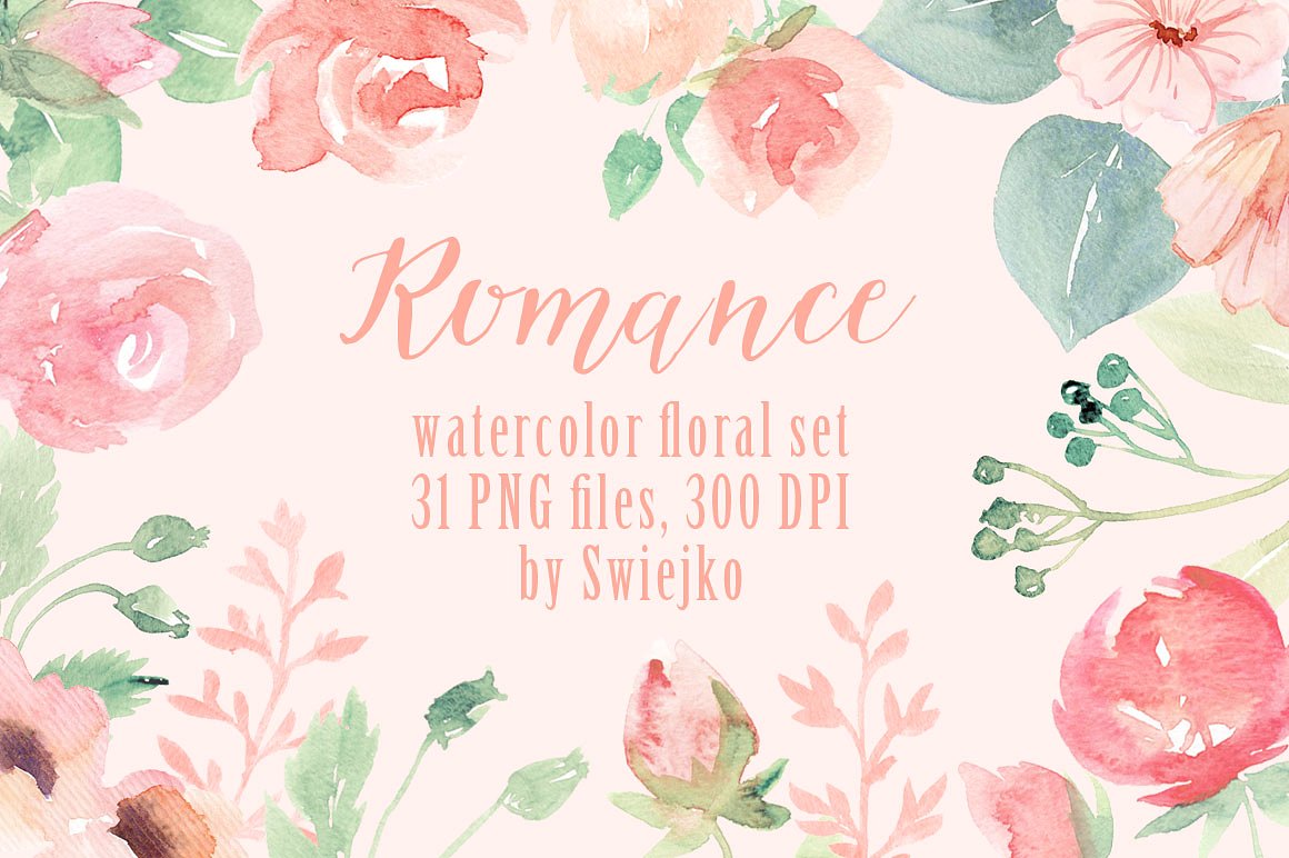 Romantic Floral Clipart set