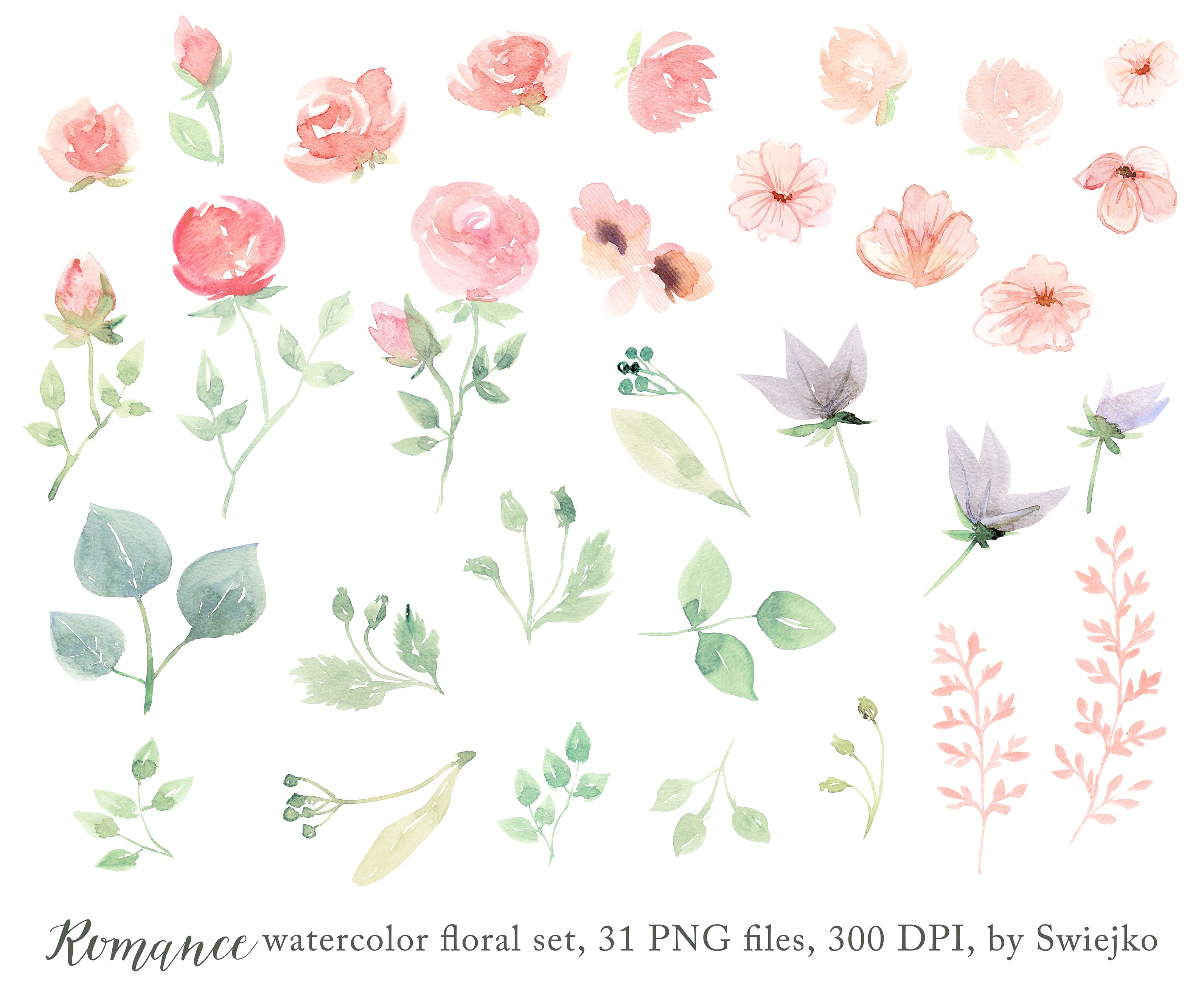 Romantic Floral Clipart set