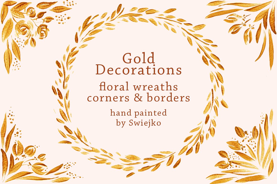 Gold Floral Frames clipart