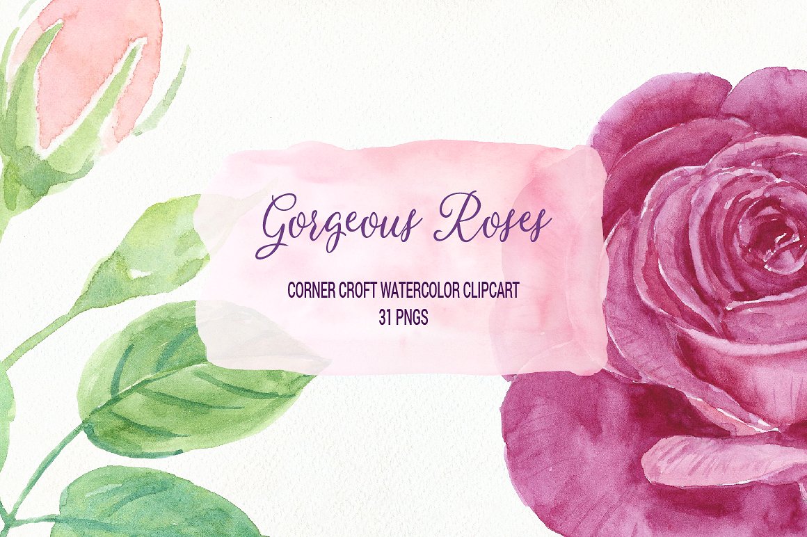 Watercolor Gorgeous Roses