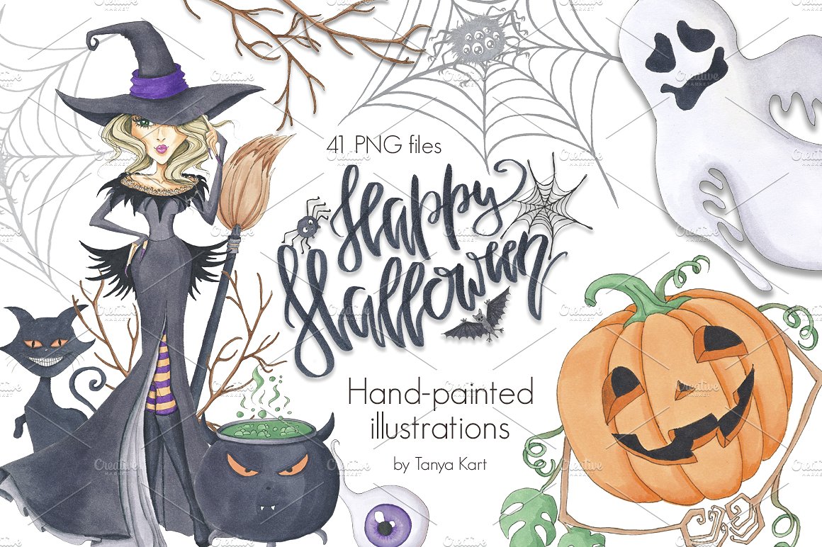 SALE Happy Halloween Clipart