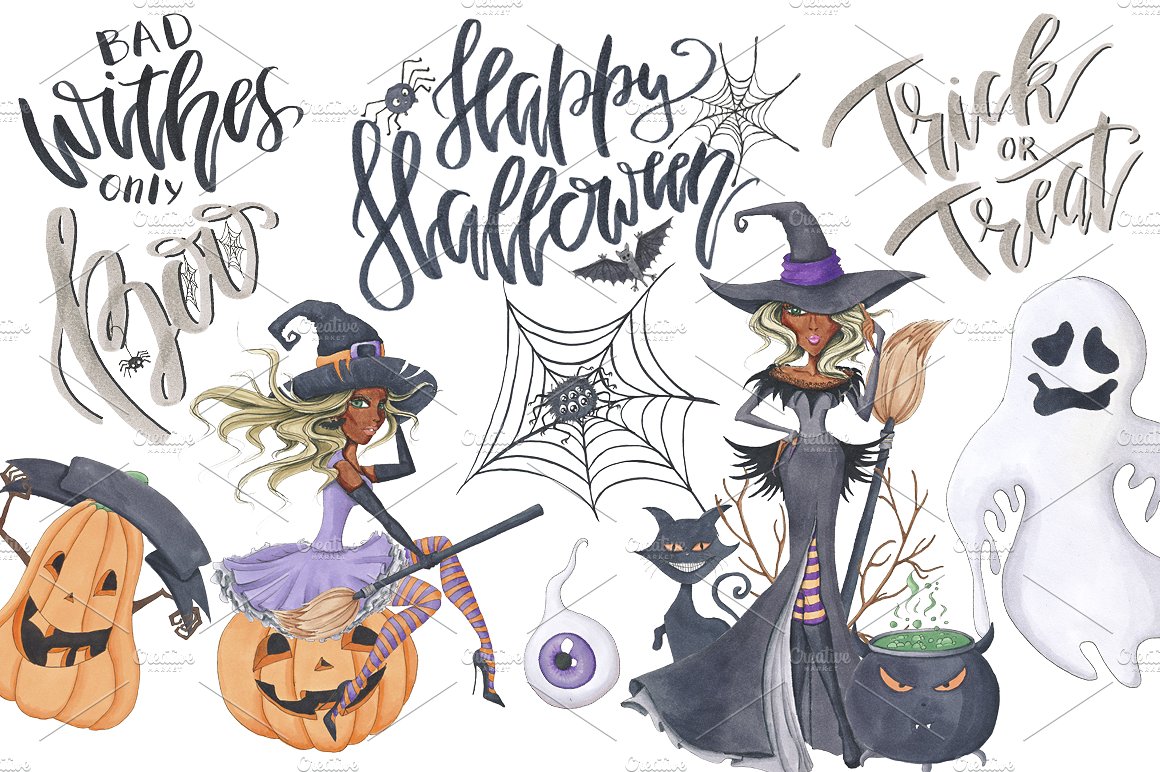 SALE Happy Halloween Clipart