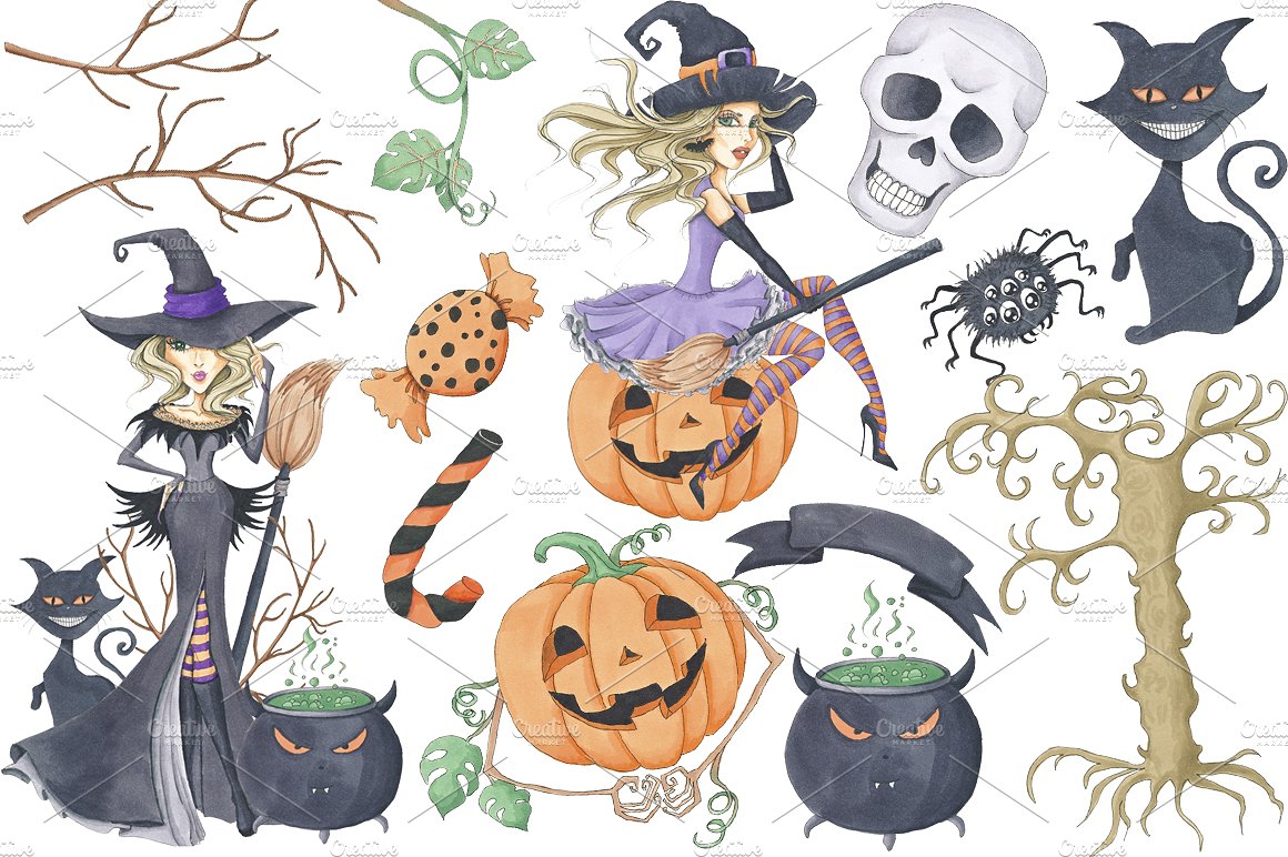 SALE Happy Halloween Clipart