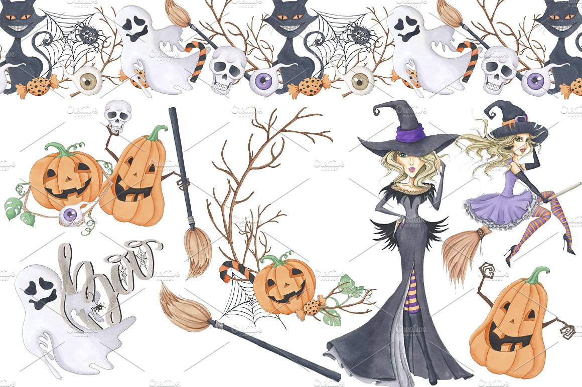 SALE Happy Halloween Clipart