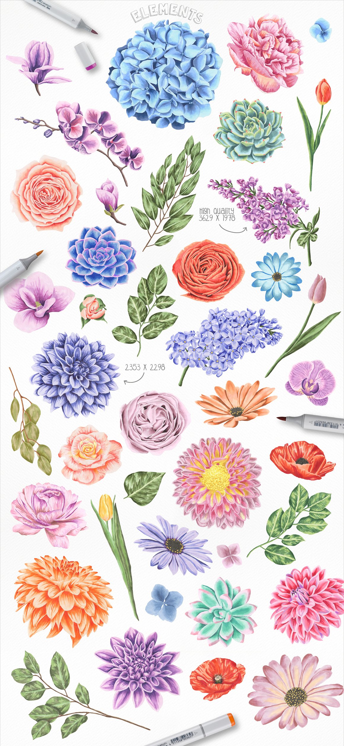 Flower Power Marker Collection