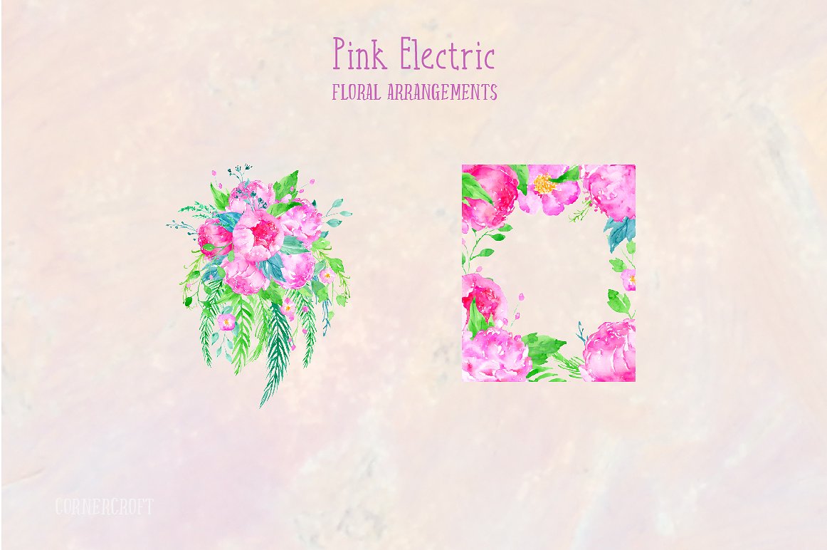 Watercolor Clipart Pink Electr