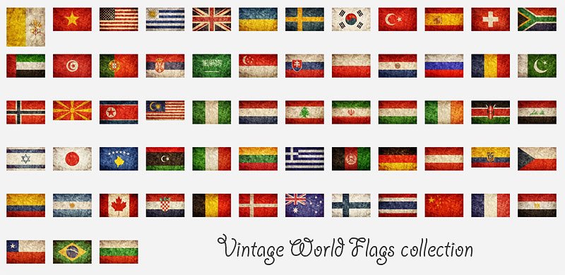 Vintage World Flags collection