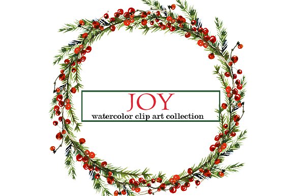 Watercolor Christmas Floral Se