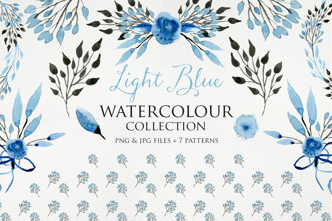 Light Blue Watercolour Element