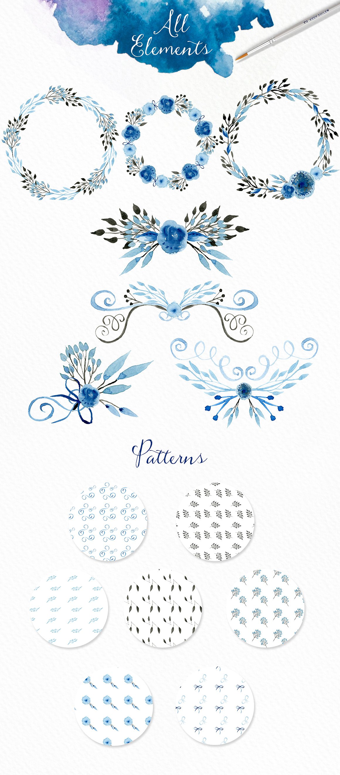 Light Blue Watercolour Element