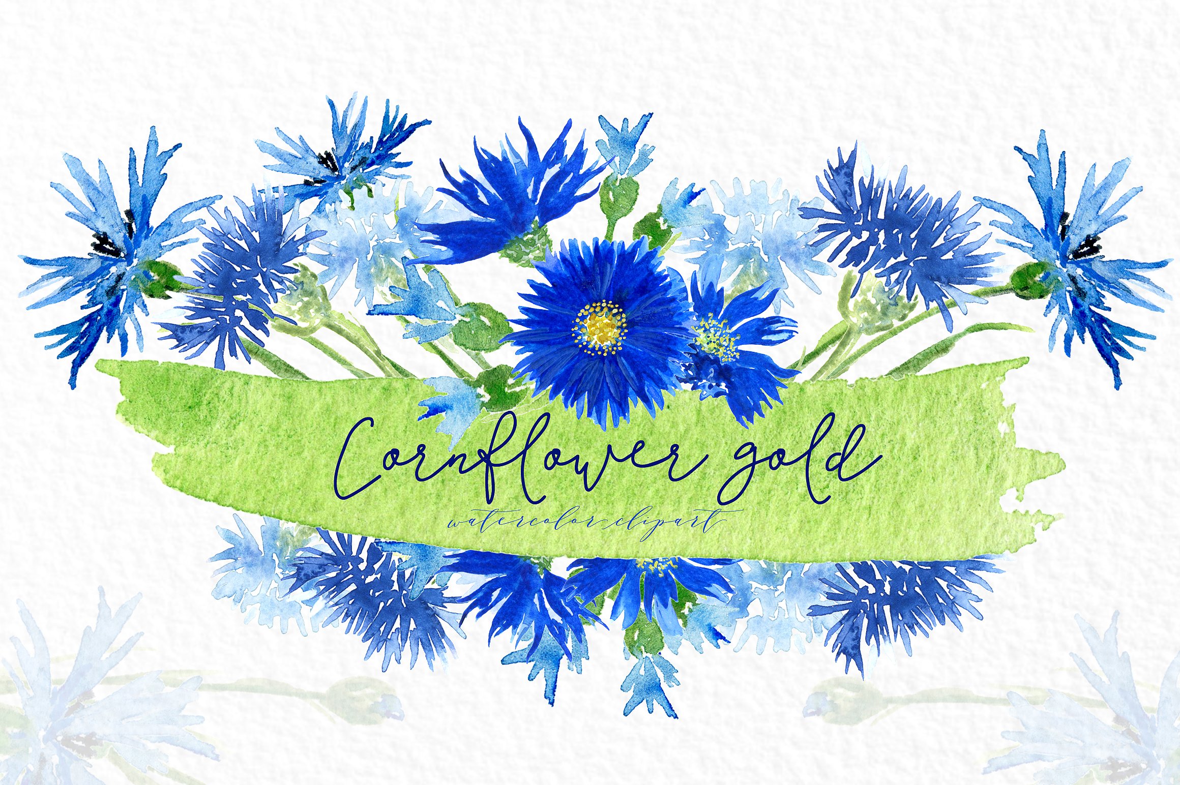 Cornflowers gold. Watercolor c