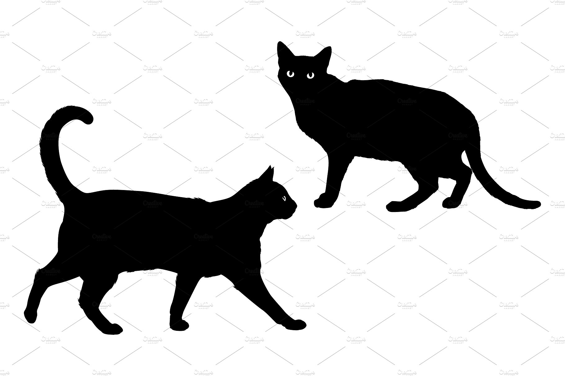 Black cat vector shape